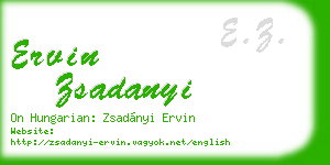 ervin zsadanyi business card
