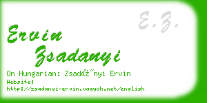 ervin zsadanyi business card